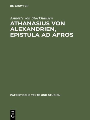 cover image of Athanasius von Alexandrien, Epistula ad Afros